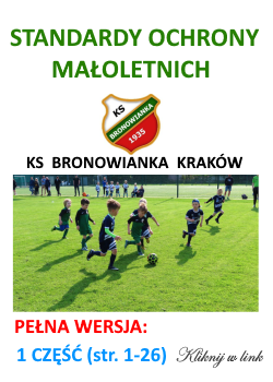 Standardy Ochrony Małoletnich KS Bronowianka Kraków - pełna wersja cz. 1